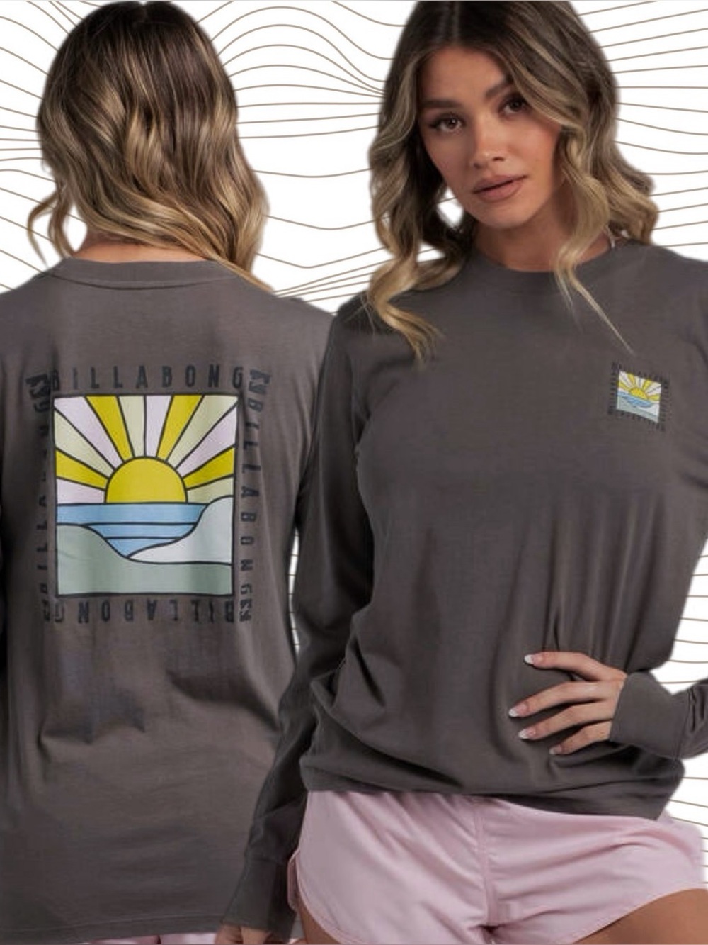 Billabong | A/Div Adventure Division Long Sleeve Graphic T Shirt Storm Gray Sun